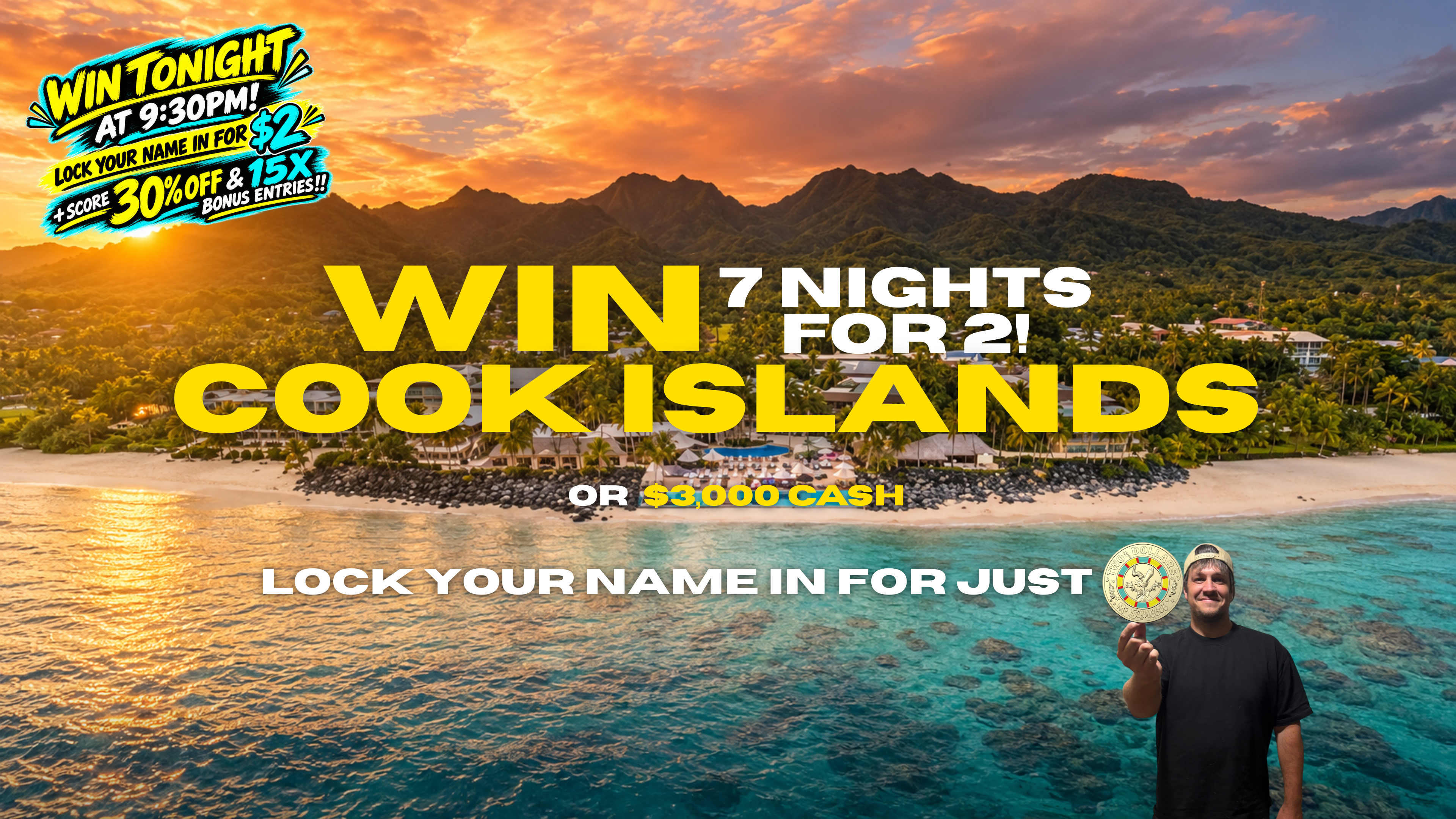 COOK ISLANDS FOR 2 OR $3k