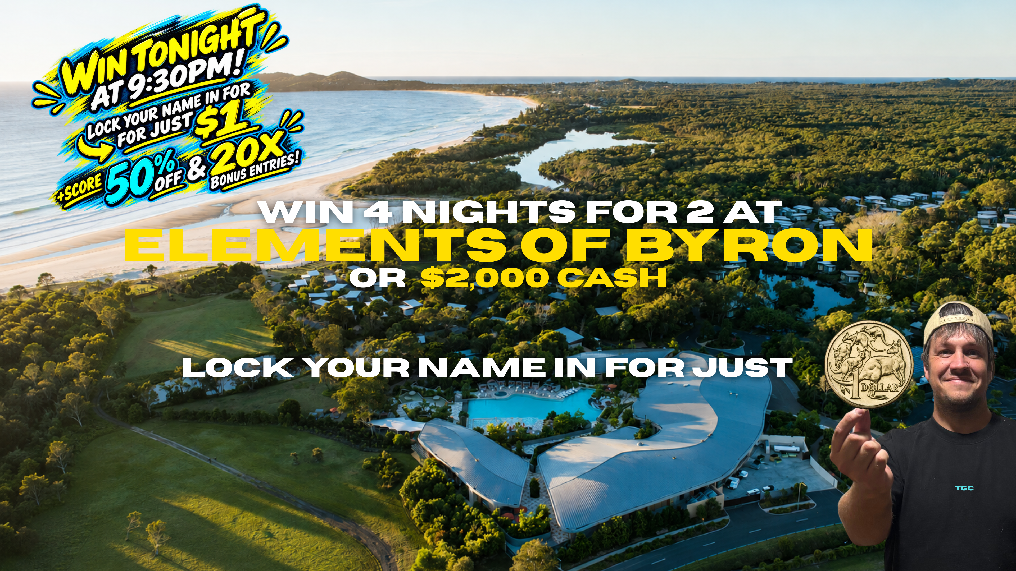 BYRON BAY FOR 2 OR $2k