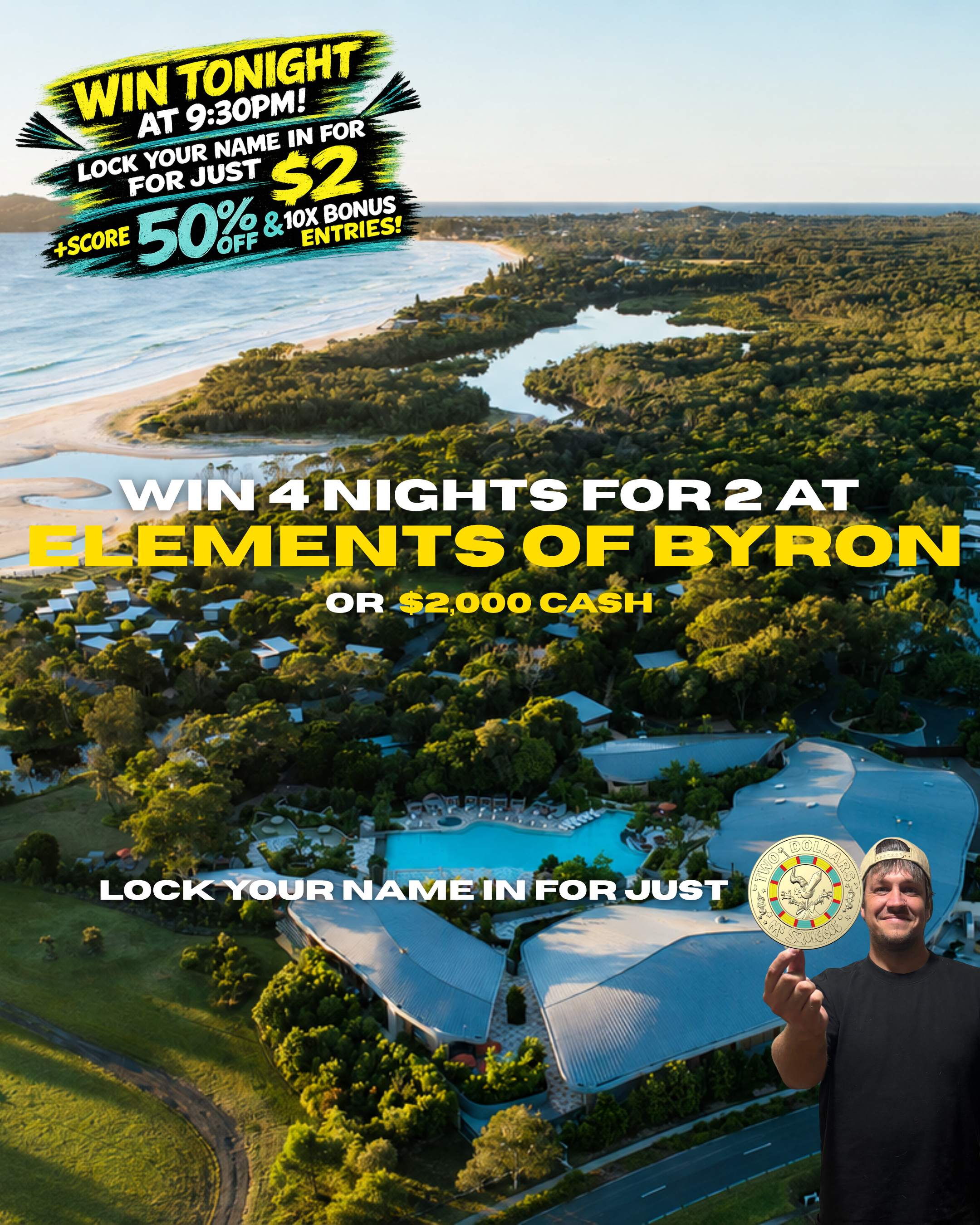 BYRON BAY FOR 2 OR $2k