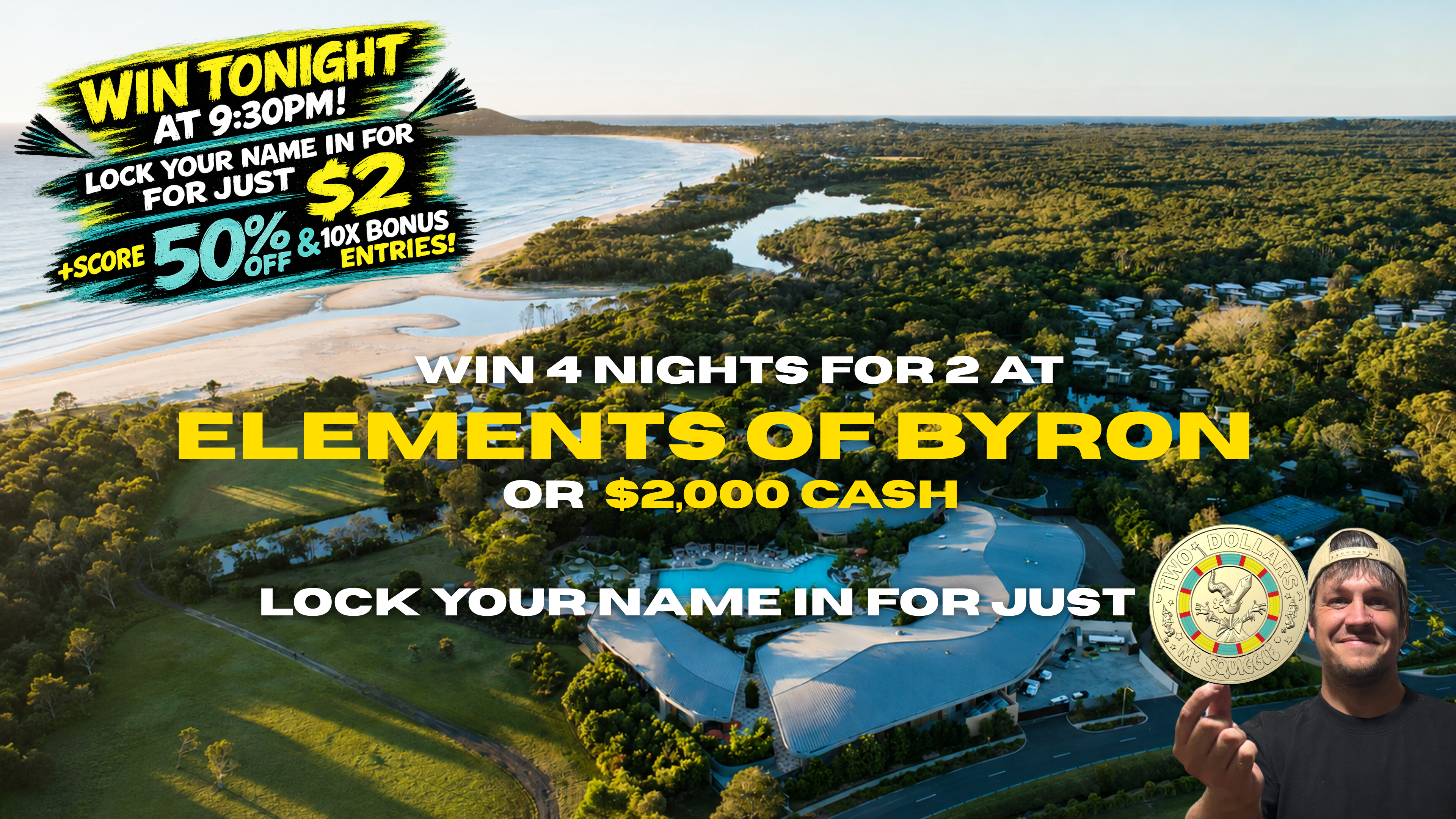 BYRON BAY FOR 2 OR $2k