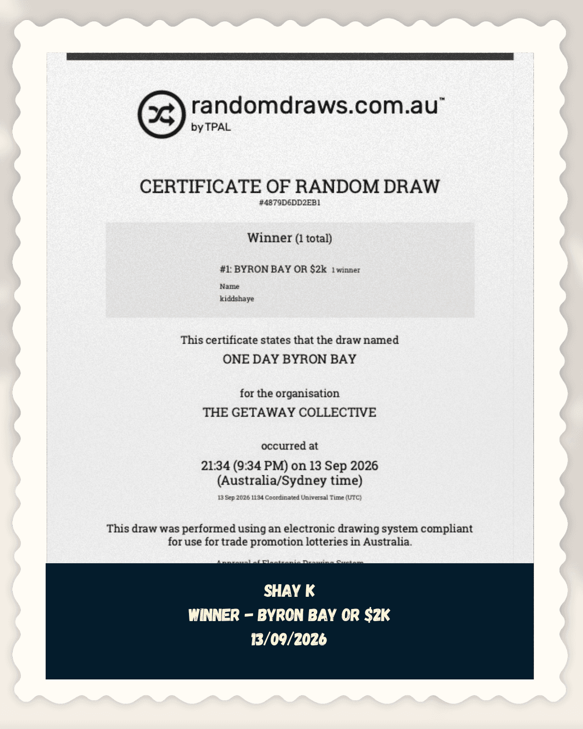 Shayy K, verified winner